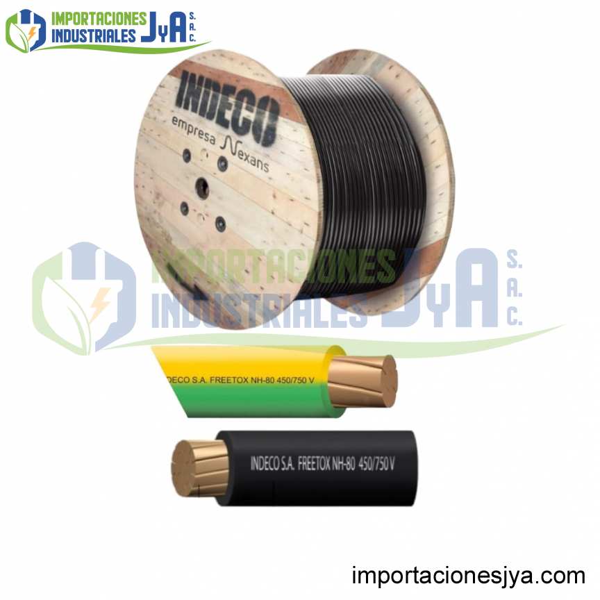 INDECO CABLE FREETOX NH-80 10MM2 450/750V   NEGRO Y AMARILLO/VERDE